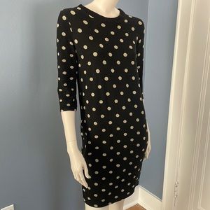 Zara Stretch Black and White Polk-a-dot Dress Small